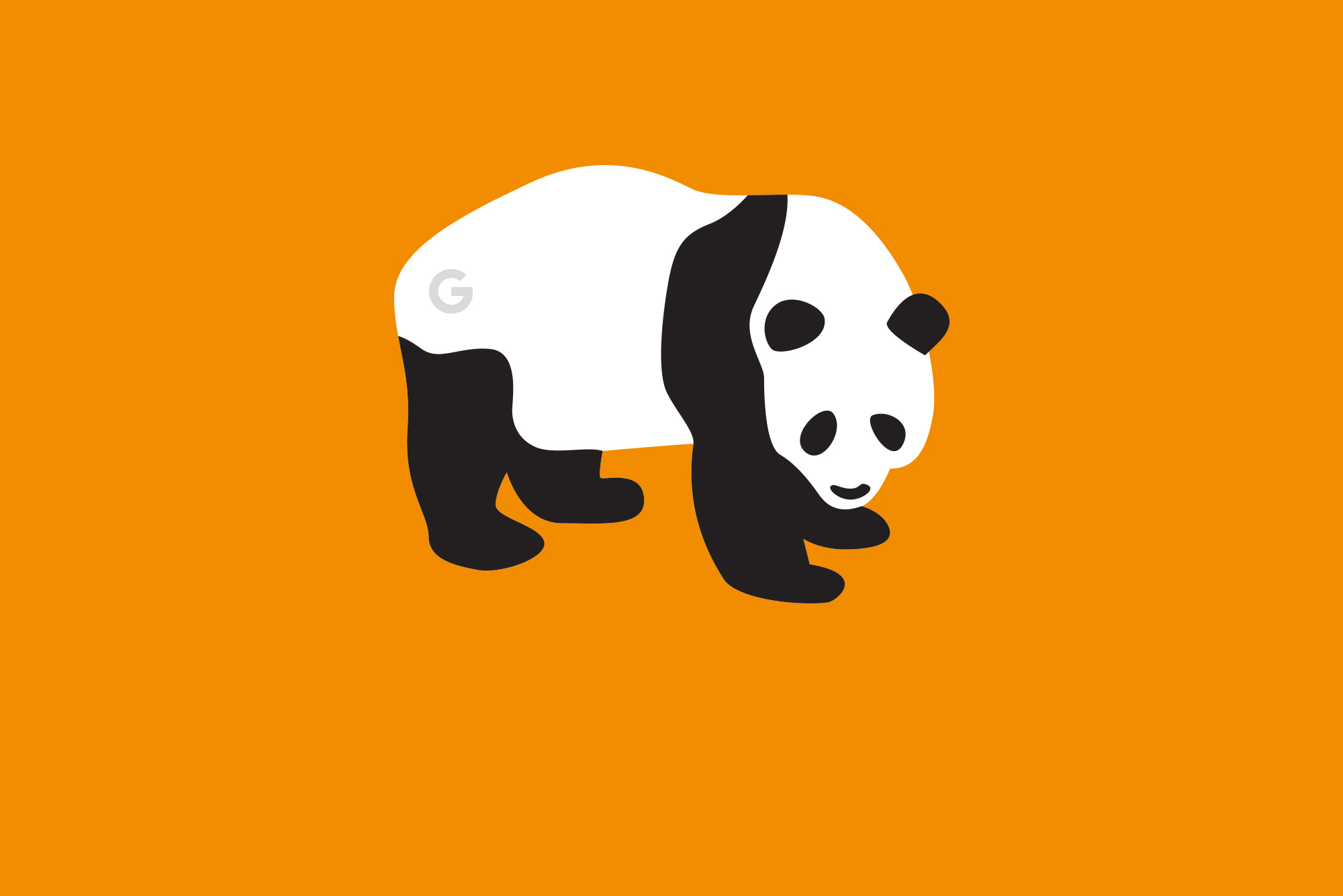 Google Panda on orange background - Google Algorithm Update