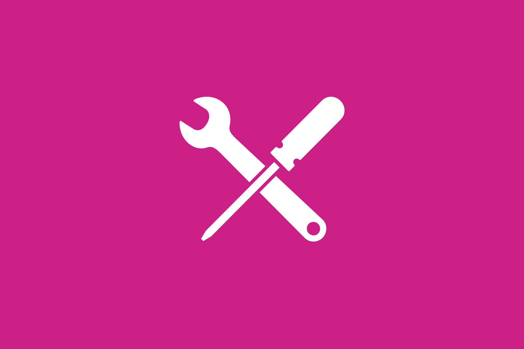 Tool icon on pink background - Website maintenance