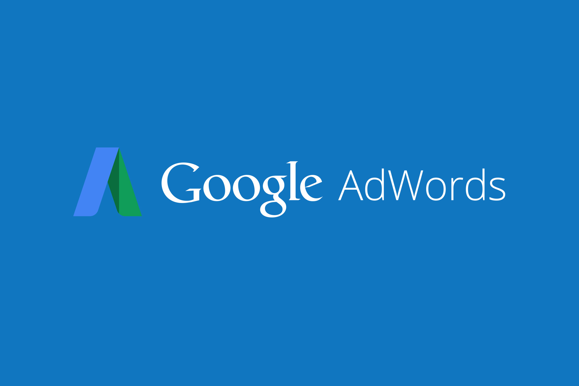 Google AdWords logo on blue background
