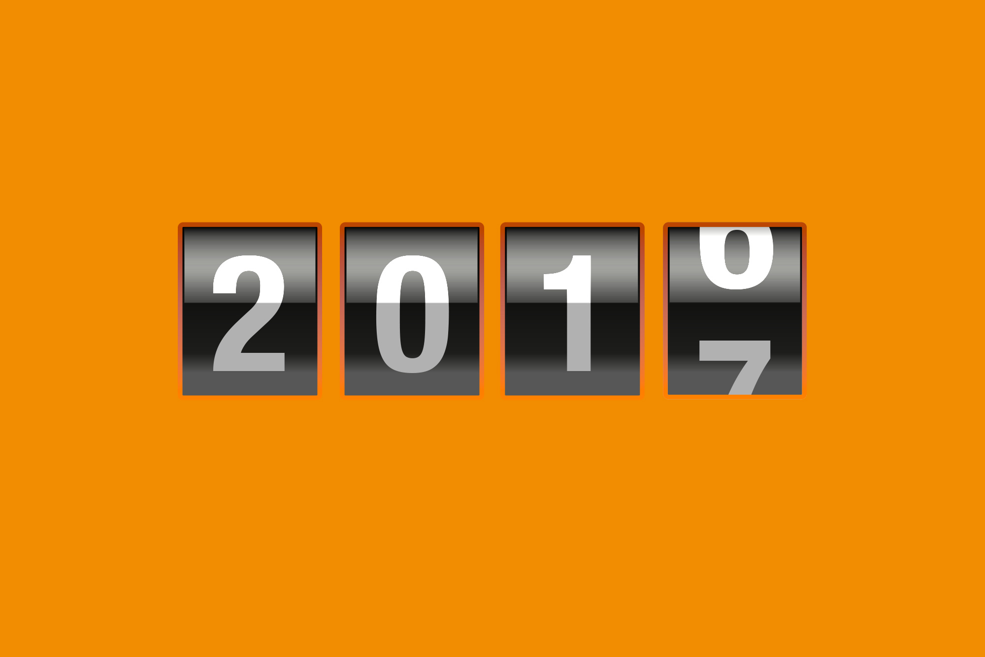 2016 rolling over to 2017 with orange background